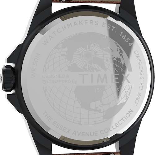 Reloj de Piel Café para Hombre Modelo Elo Tw2U82200 Timex Fashion