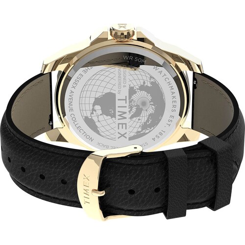 Reloj de Piel Negro para Hombre Modelo Elo Tw2U82100 Timex Fashion
