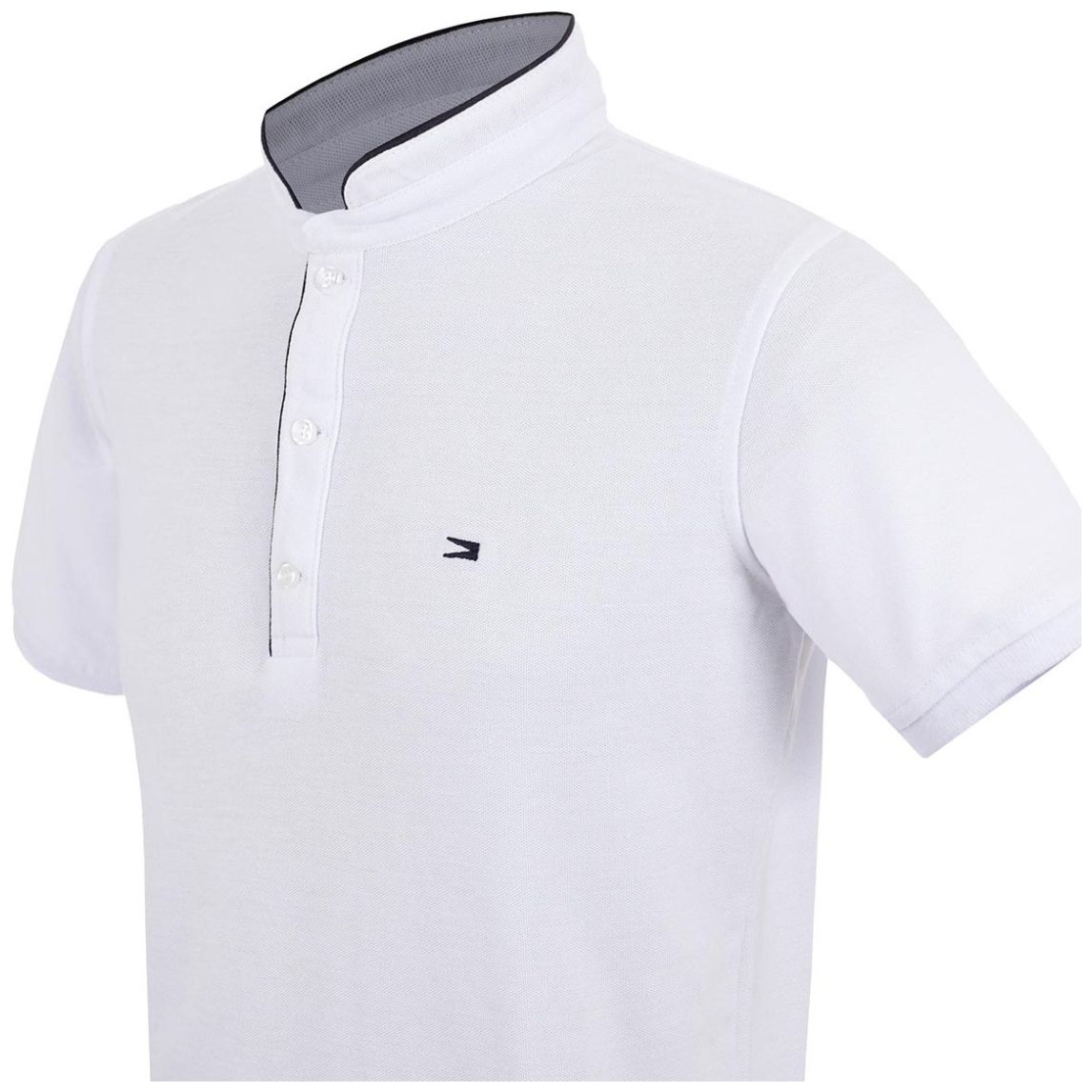 Playera Polo Color Blanco Combinado Slim Fit Carlo Corinto para Caballero