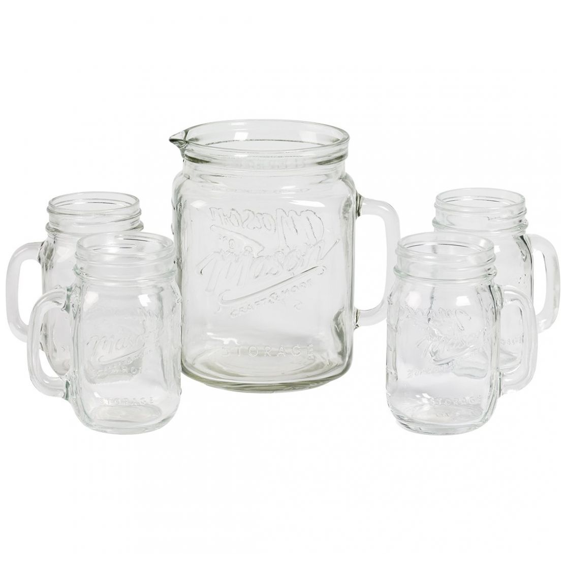 Set 5 Jarra Mason Jars Vidrio Transparente Mason Craft & More