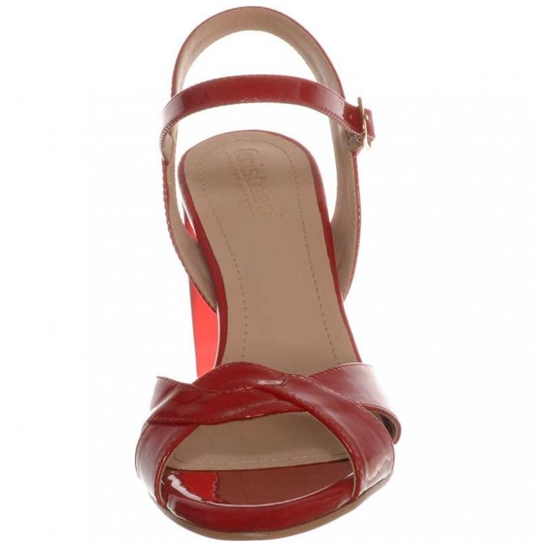 Sandalia Charol con Tacón Y Pulsera Color Rojo Cristeen