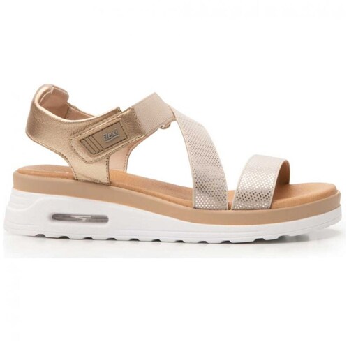 Sandalia para Mujer con Velcro Color Oro Flexi