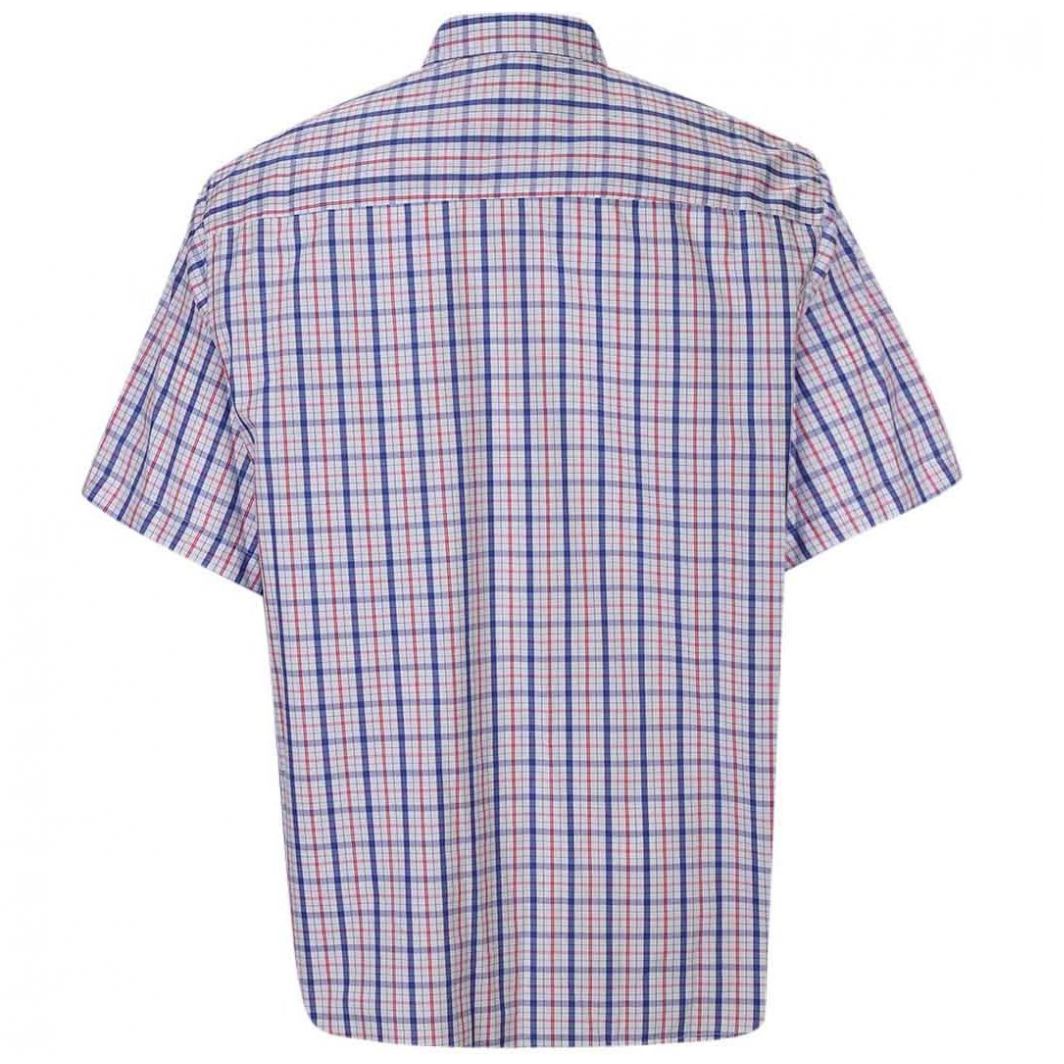 Camisa Manga Corta a Cuadros Azul para Caballero Polo Club Modelo Evr311