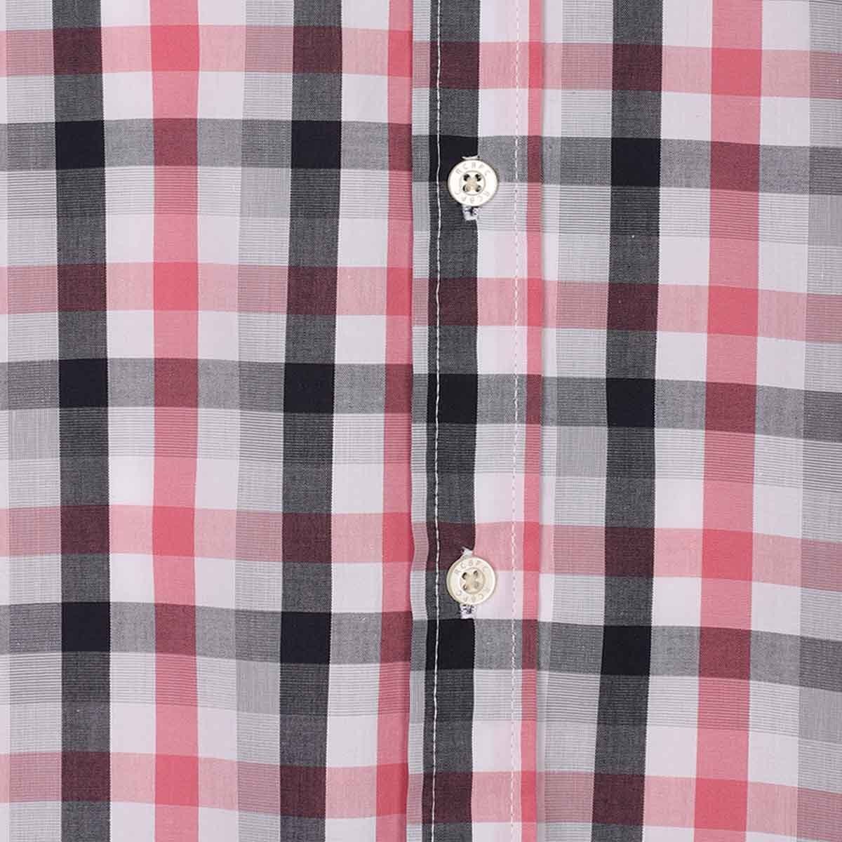 Camisa Manga Corta a Cuadros Rosa para Caballero Polo Club Modelo Evr313