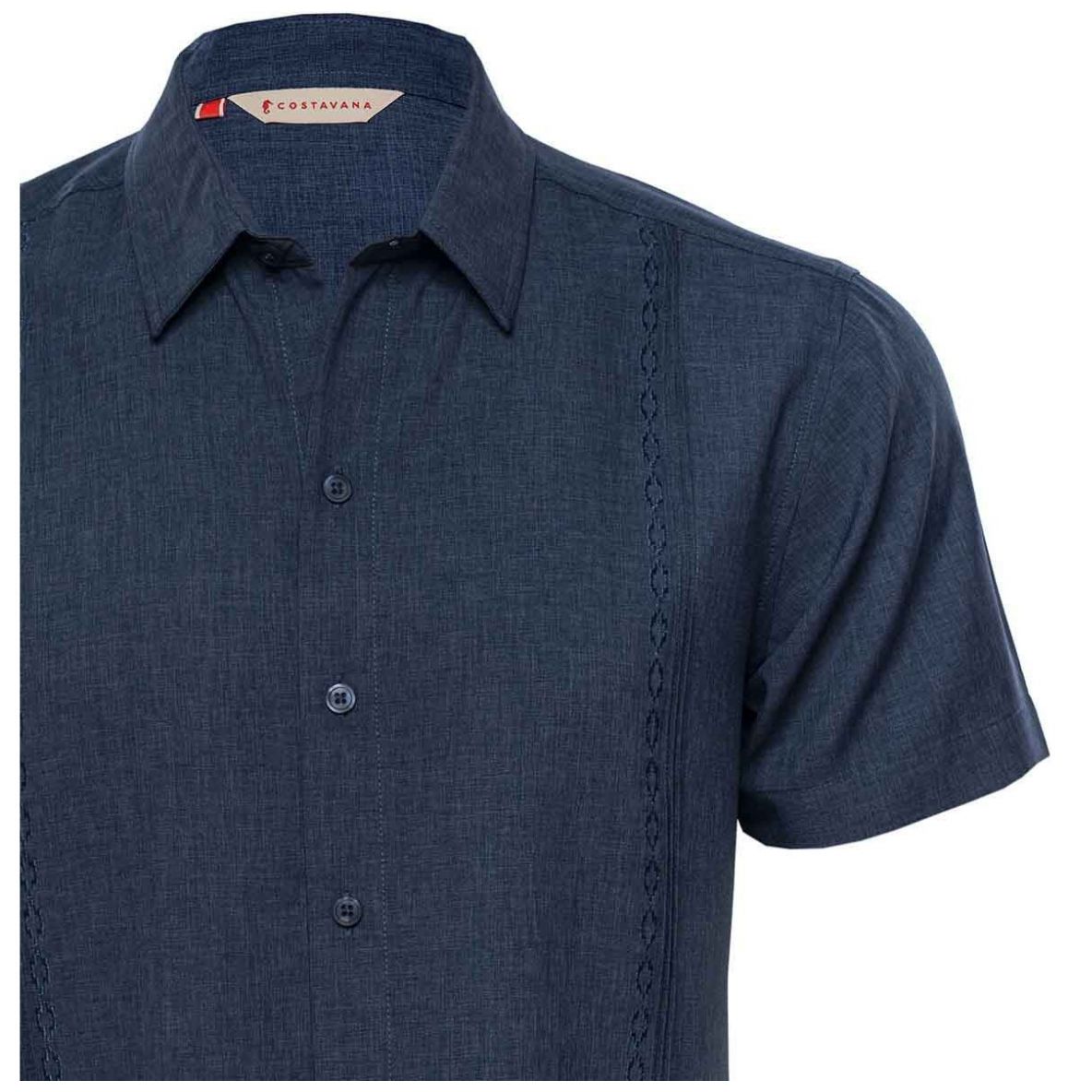 Guayabera Manga Corta Azul Marino para Caballero Costavana Modelo 2206P