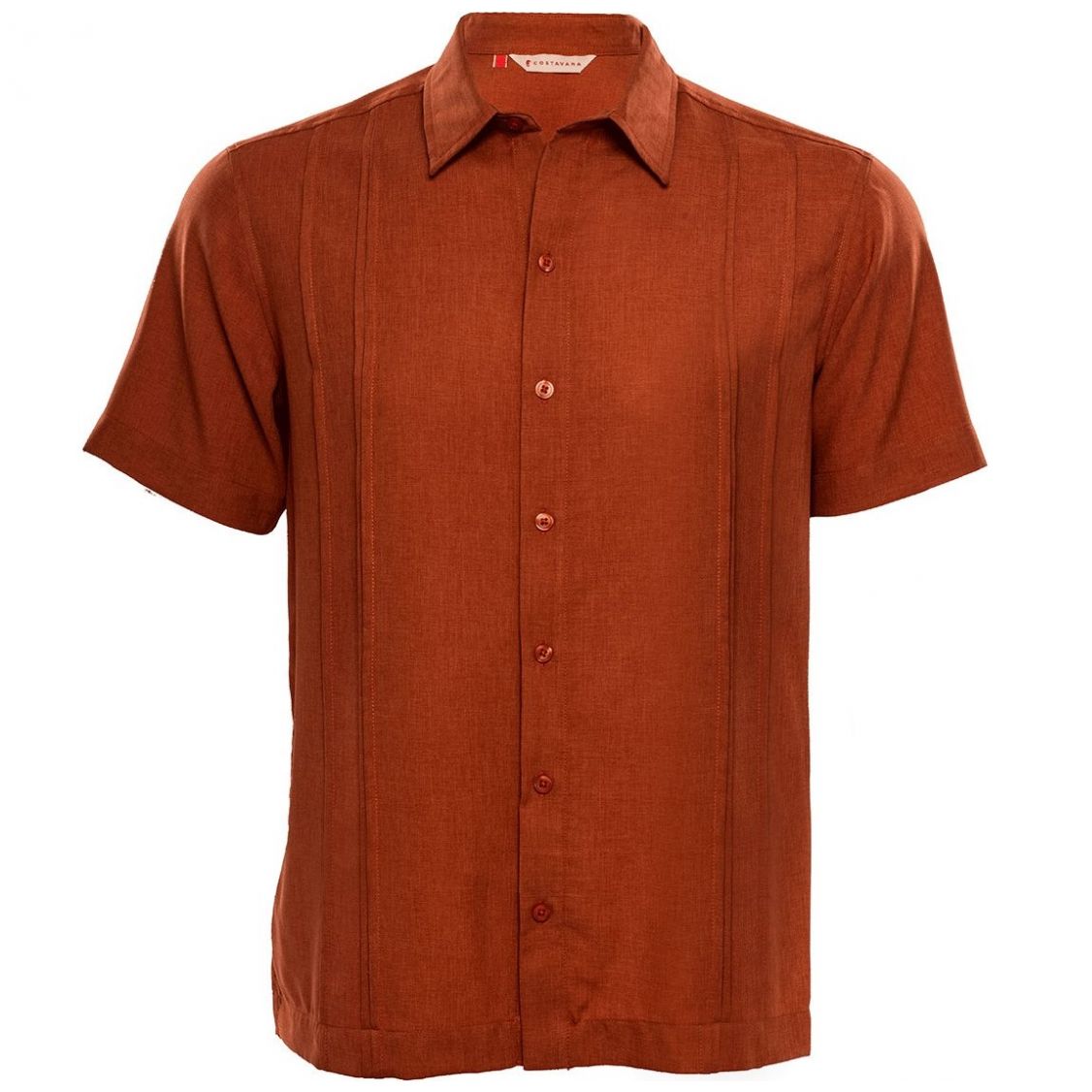 Guayabera Manga Corta Naranja para Caballero Costavana Modelo 1658Po