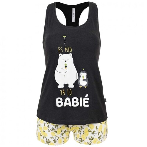 Pijama Top Estampado Oso Y Pingüino con Short Sho Shi