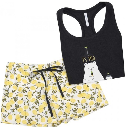 Pijama Top Estampado Oso Y Pingüino con Short Sho Shi