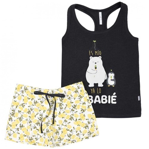 Pijama Top Estampado Oso Y Pingüino con Short Sho Shi