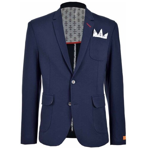 Saco Sport Azul Combinado con Coderas para Caballero Carlo Corinto Modelo 3032