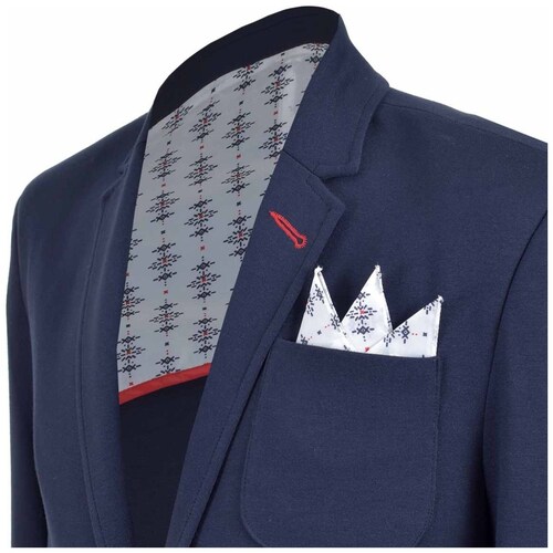 Saco Sport Azul Combinado con Coderas para Caballero Carlo Corinto Modelo 3032