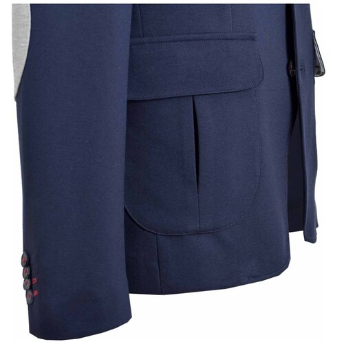 Saco Sport Azul Combinado con Coderas para Caballero Carlo Corinto Modelo 3032