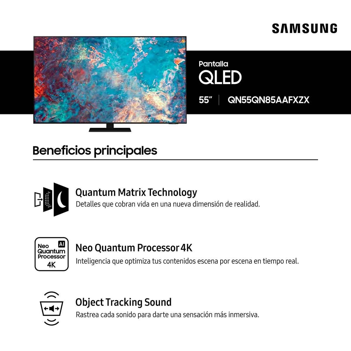 Pantalla 55" Qled 4K Smart Tv Qn55Qn85Aafxzx Samsung
