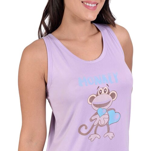 Pijama Playera Estampado Changos Y Short Sugar &amp; Milk