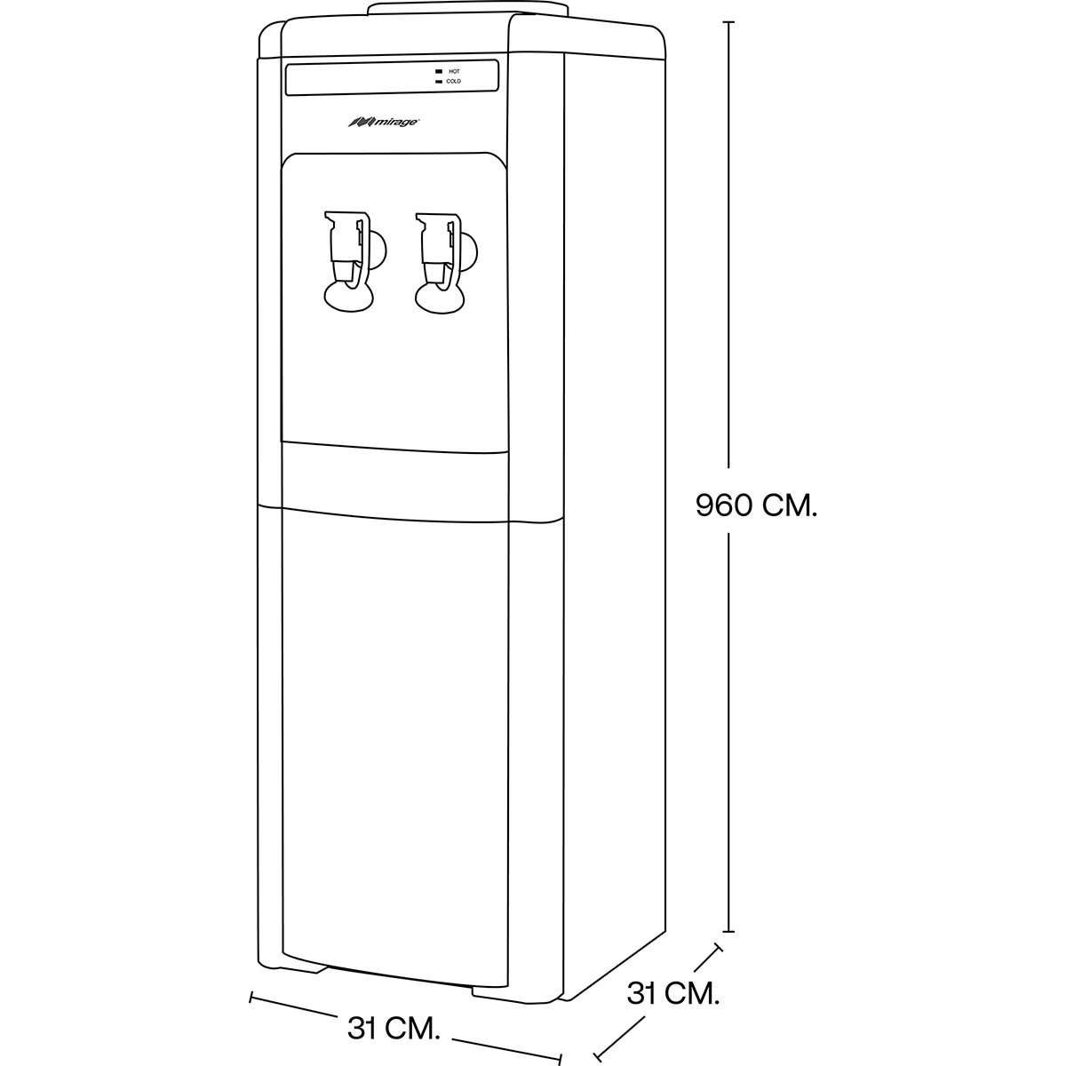 Dispensador de Agua Mirage Gris Mdd10Cs