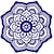 Mandala Decorativa de Madera Azul Estampa Italiana
