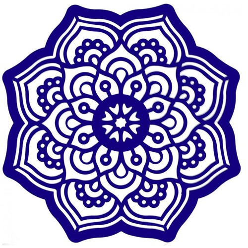 Mandala Decorativa de Madera Azul Estampa Italiana