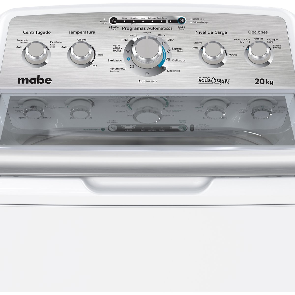 Lavadora Mabe Carga Superior 20Kg Lma70215Wbab0 Blanca