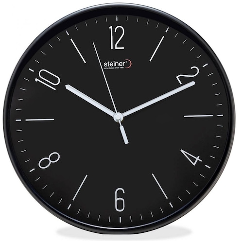 Reloj de Pared Negro Steiner Modelo Wc30501-Bk