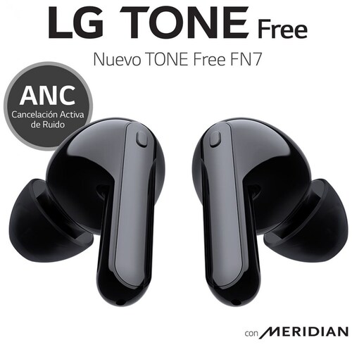 LG Tone Free Fn7 - Audífonos Inalámbricos Bluetooth con Cancelación Activa de Ruido (Anc) - Negros