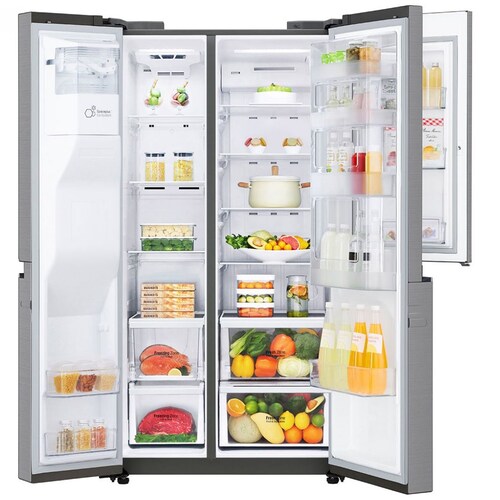 Refrigerador Platino LG Duplex Door In Door Linear Inverter con Smart Thinq Wifi 22 Pies³ Gs65Sdpk