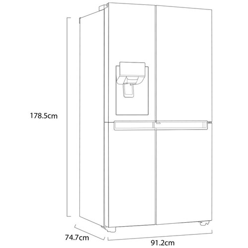 Refrigerador Platino LG Duplex Door In Door Linear Inverter con Smart Thinq Wifi 22 Pies³ Gs65Sdpk