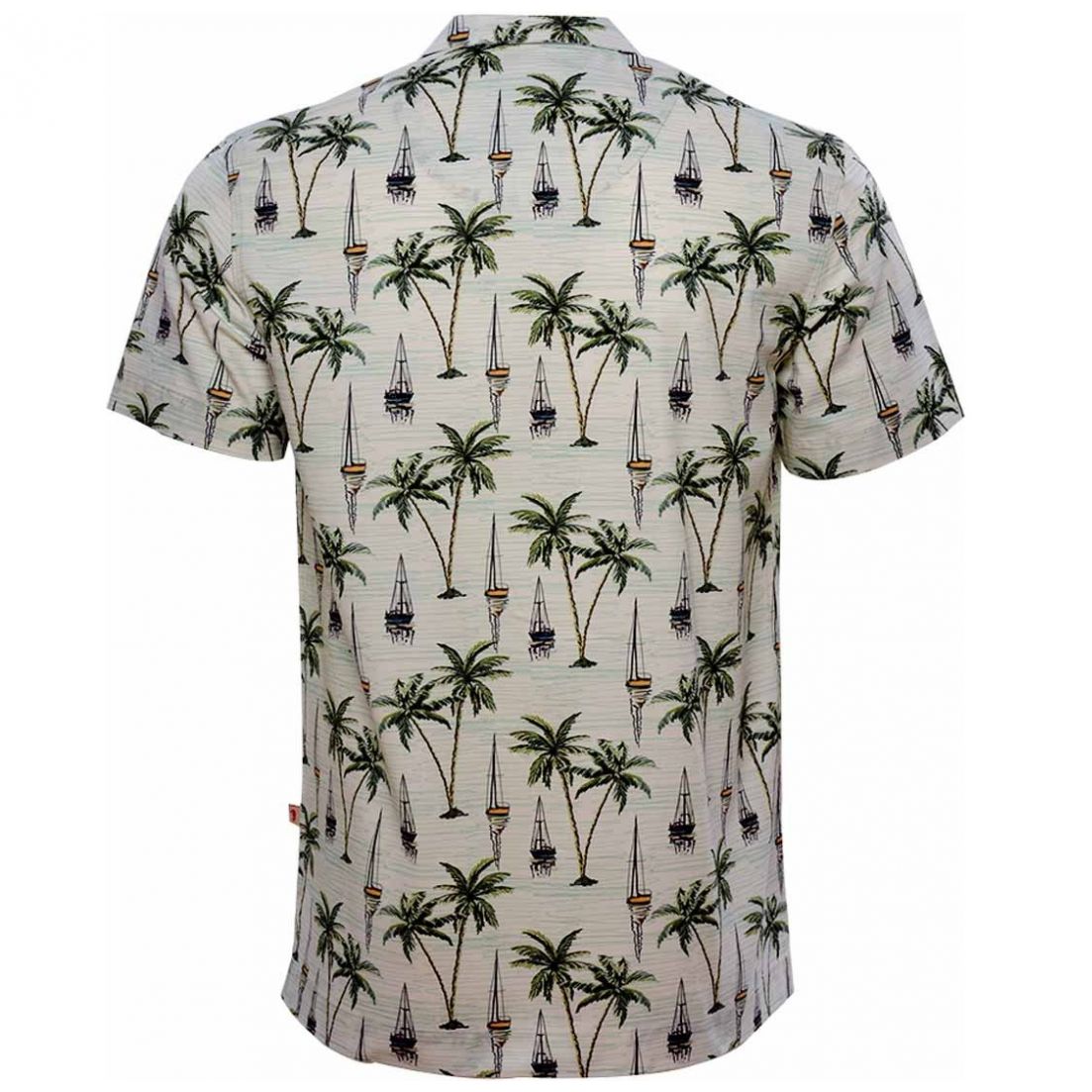 Camisa Manga Corta Blanca Estampada para Caballero Costavana Modelo 4041P