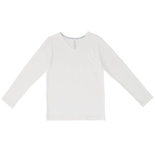 Camiseta Blanca Manda Larga para Niño Oscar Hackman Modelo Ohoic4