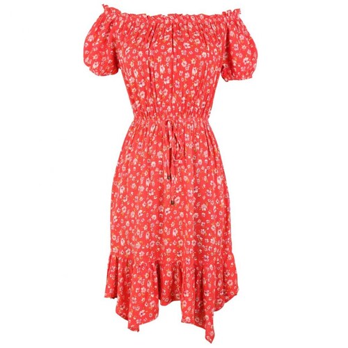 Vestido Manga Julieta Cuello off Shoulder Estampado Floral Just By Basel