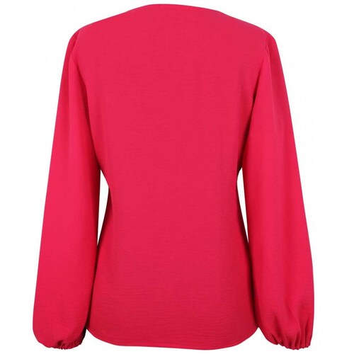 Blusa Manga Obispo Liso Magenta City Femme