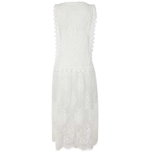 Vestido Sin Mangas Encaje Color Hueso City Femme
