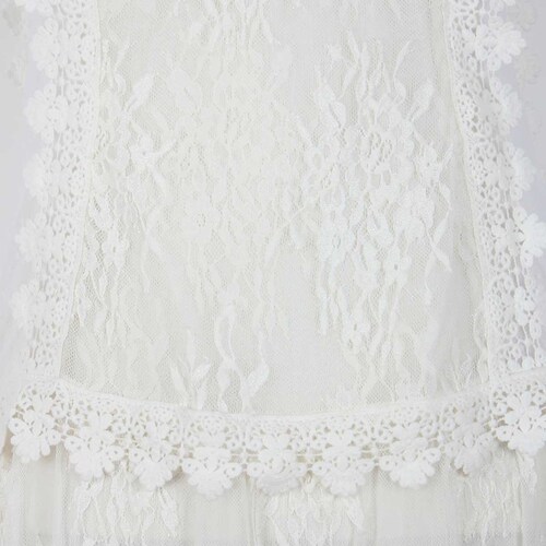 Vestido Sin Mangas Encaje Color Hueso City Femme