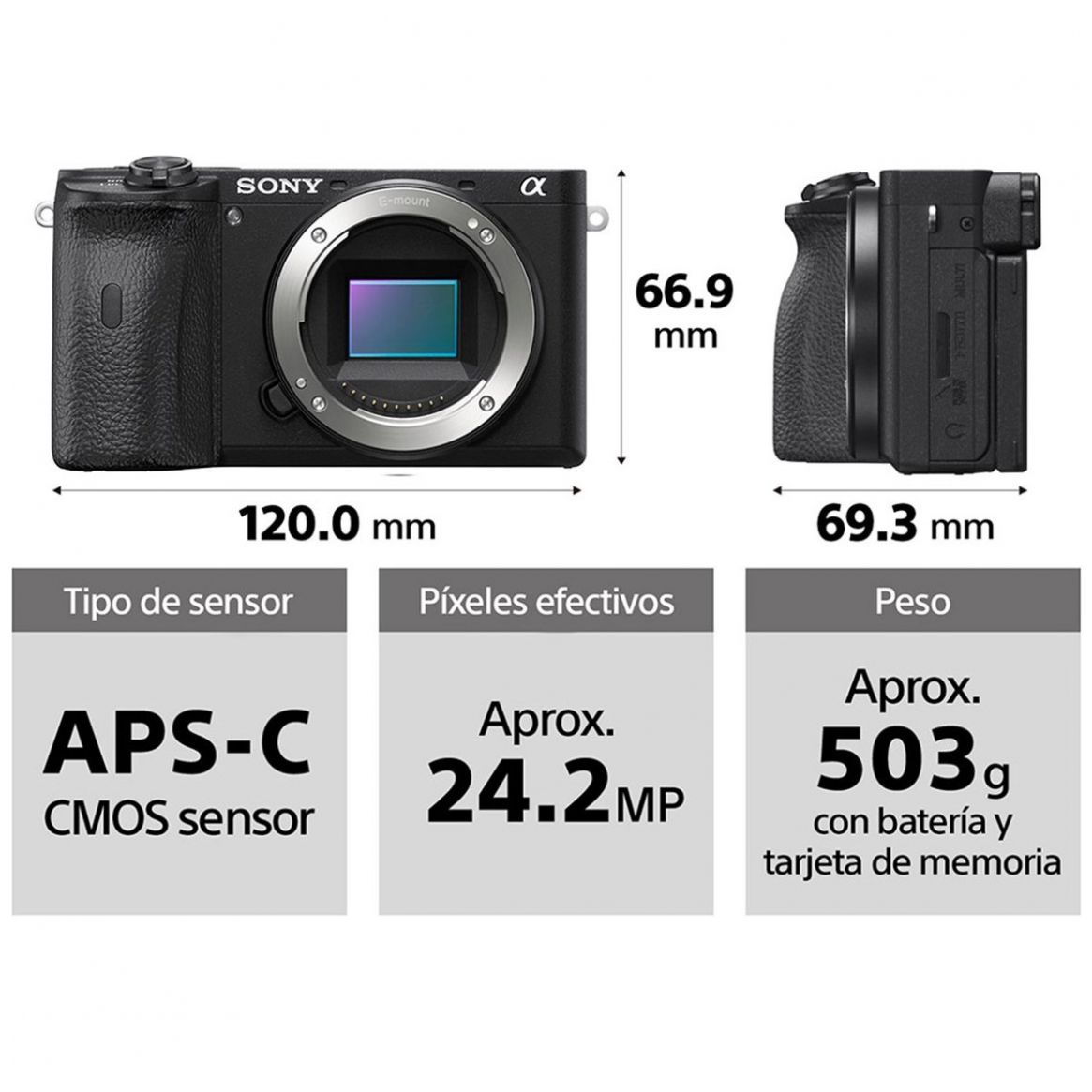 Cámara Sony Montura Tipo e Aps-C Ilce-6600