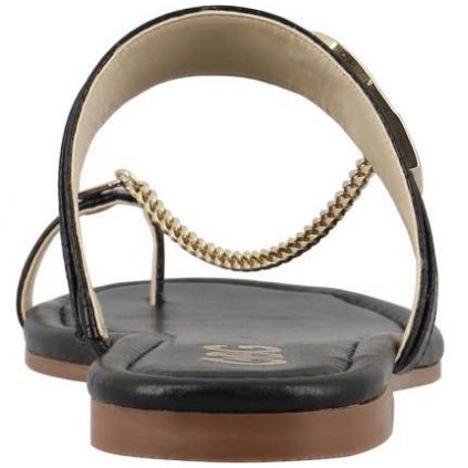 Sandalia Negra de Material Sintético con Estampado Liso G By Guess