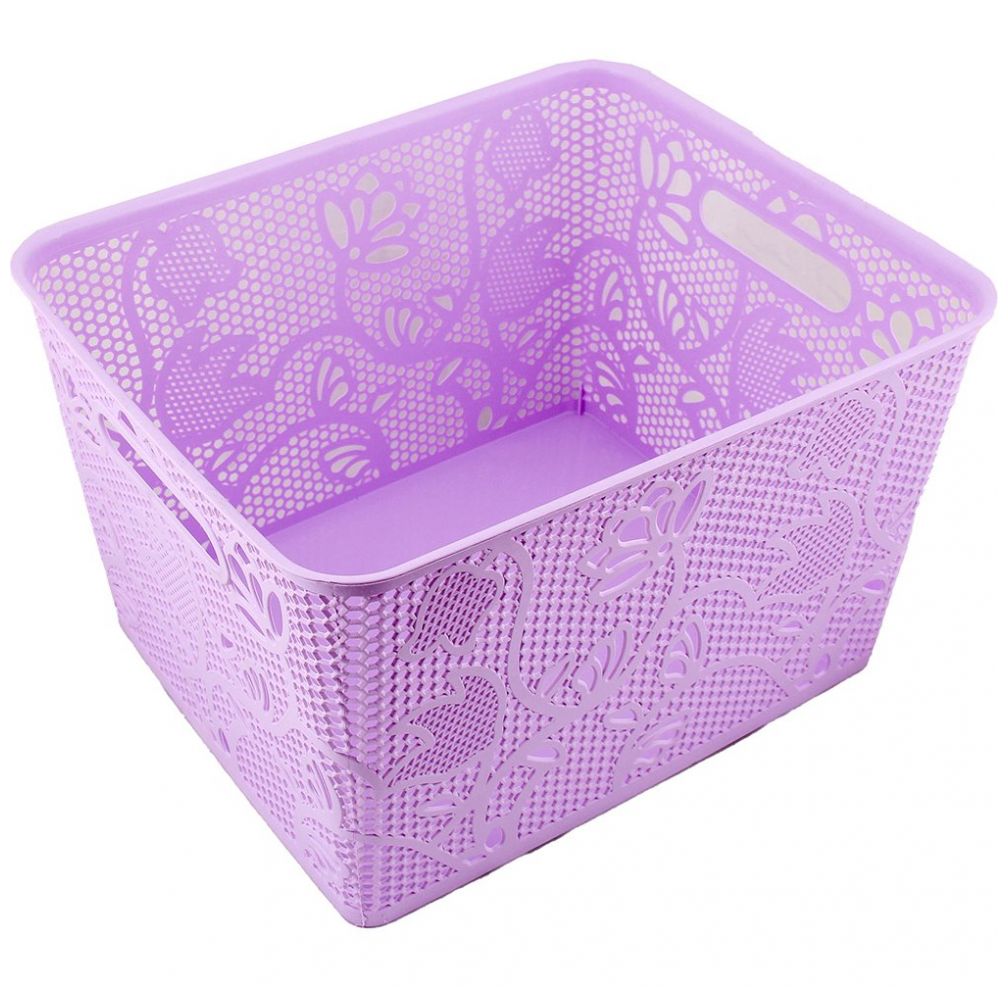 Home Nature Cesta de Plástico Rectangular con Asas