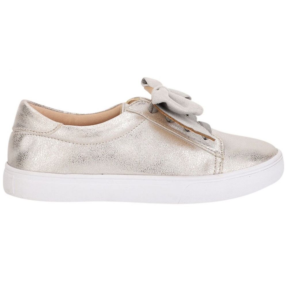 Tenis Plata con Moño Grande para Niña Marca Annik Modelo Rustyb