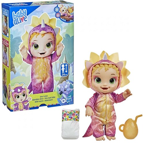 Muñeca Baby Alive  Bebé Saurio Tricerátops Pelo Rubio