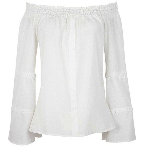 Blusa Blanca Cuello off Shoulder Diseño Lisa Basel para Mujer