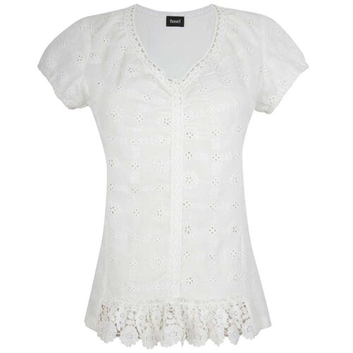 Blusa con Encaje Cuello V Basel para Mujer