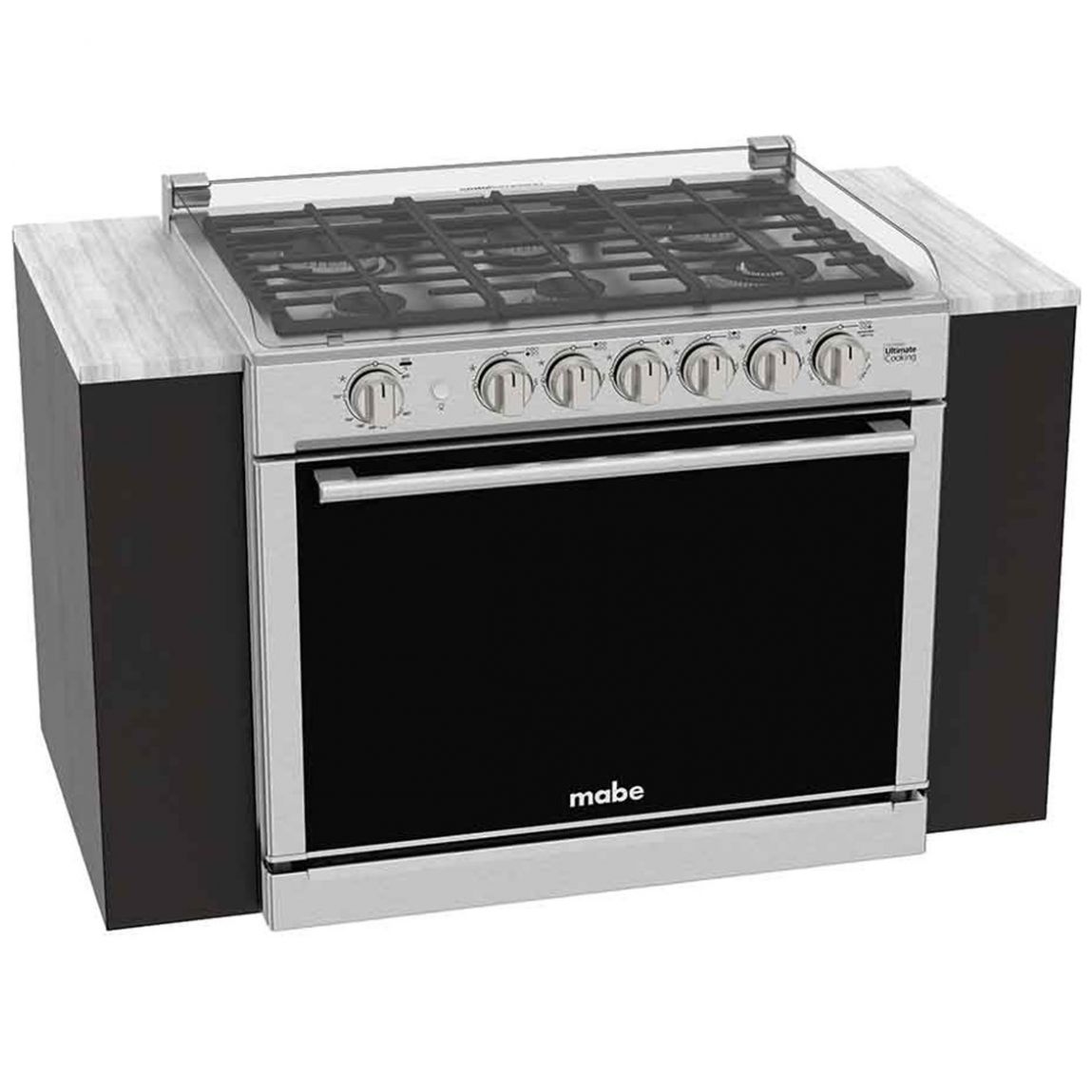 Combo Estufa Emp Mabe Acero Inoxidable Y Campana Xoc80802Ct0 Cmpuv801Ssx0
