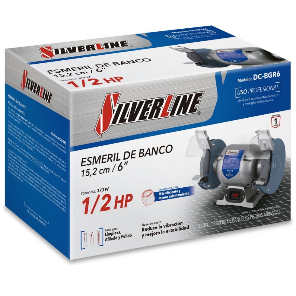 Esmeril de Banco 6" Dc-Bgr6 Silverline