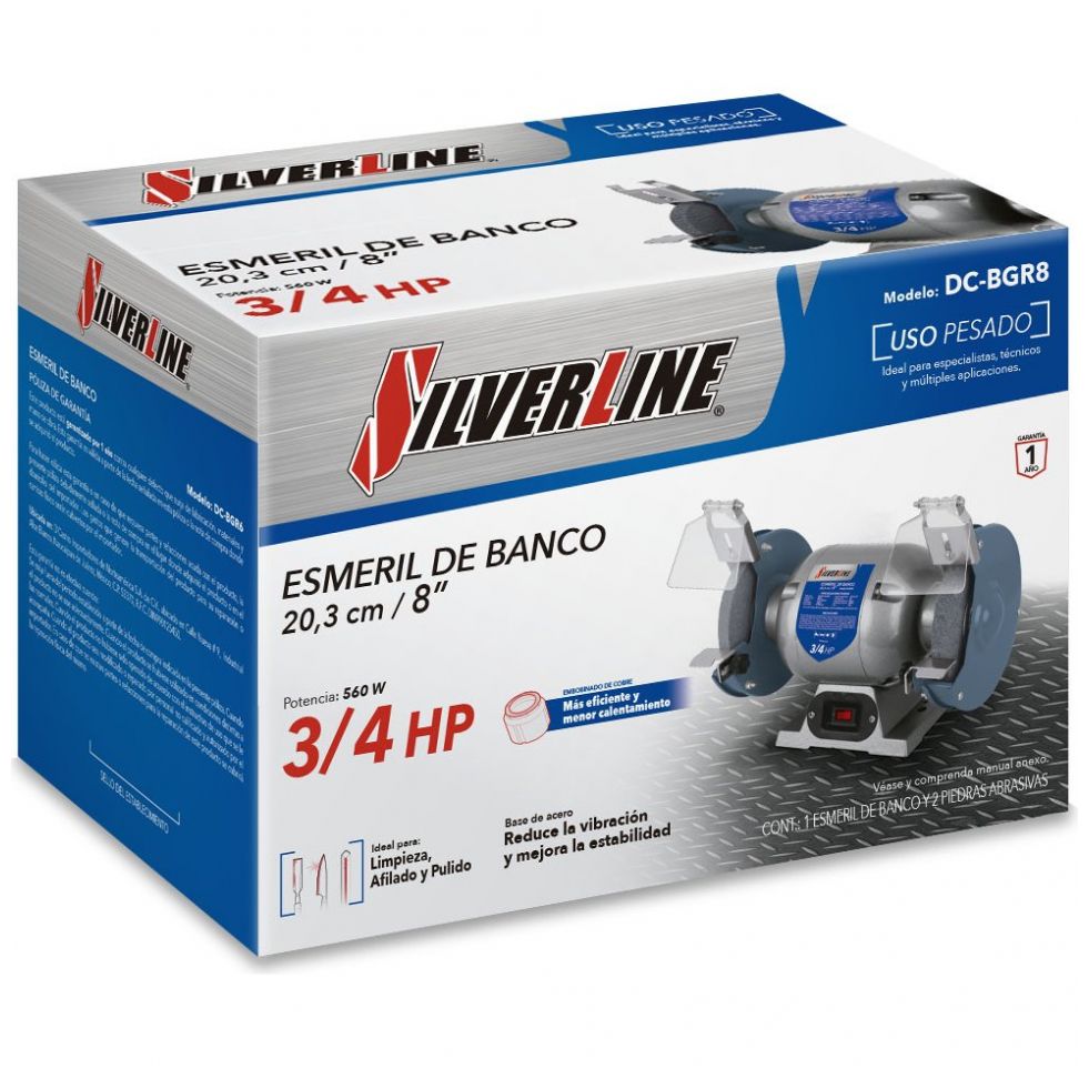 Esmeril de Banco 8" Dc-Bgr8 Silverline