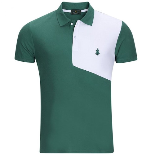 Playera Polo Verde Manga Corta para Caballero Marca Polo Club Modelo 8510Milcomb