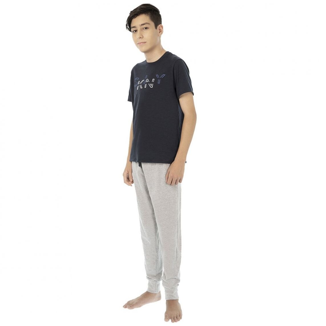 Pijama Playera Azul Obscuro con Jogger Skiny Modelo 73579 para Niño