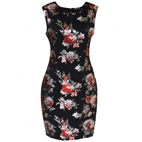 Vestido Estampado con Cuello Redondo Zoara para Dama
