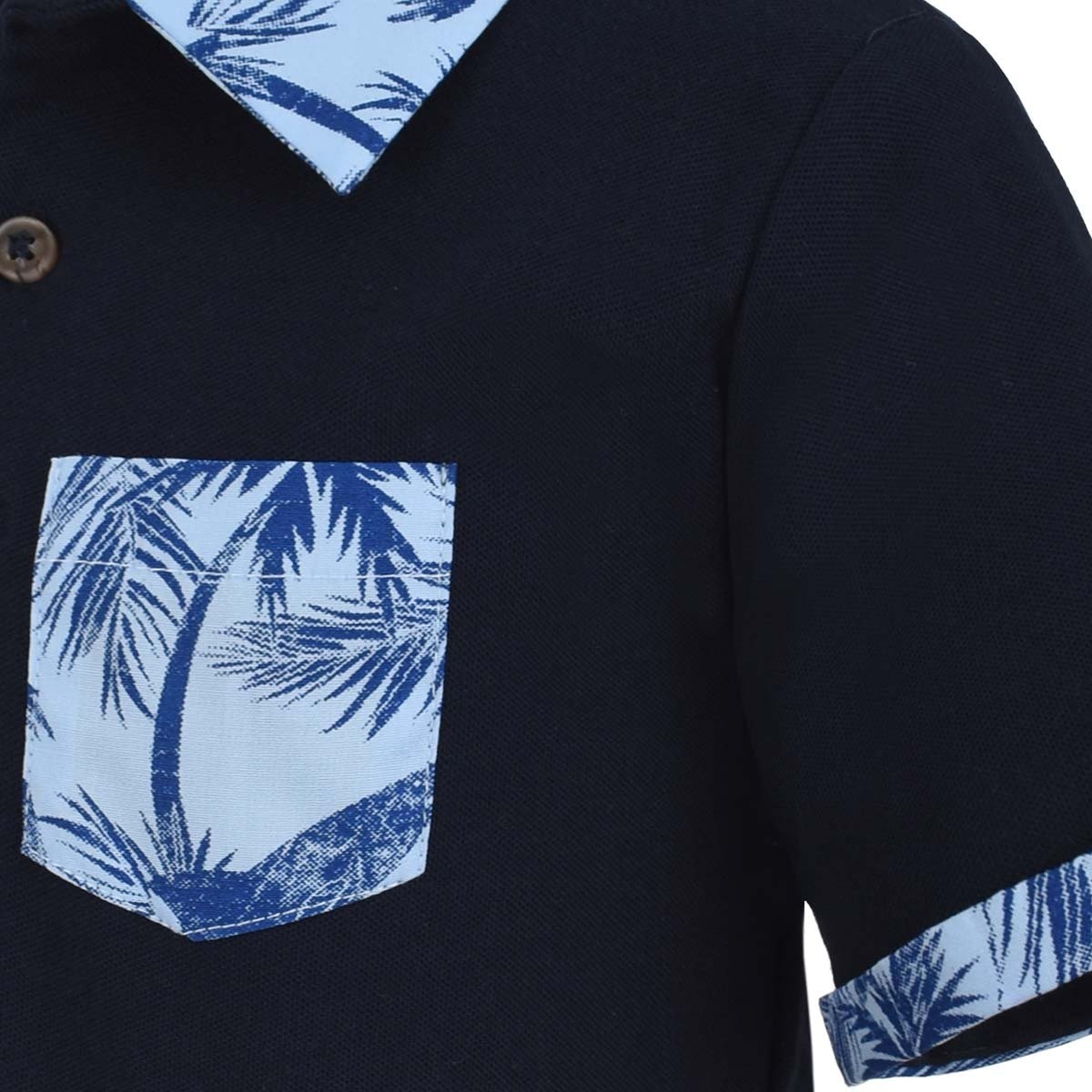 Playera Polo Azul Obscuro Hollywood North Modelo Hap2102701