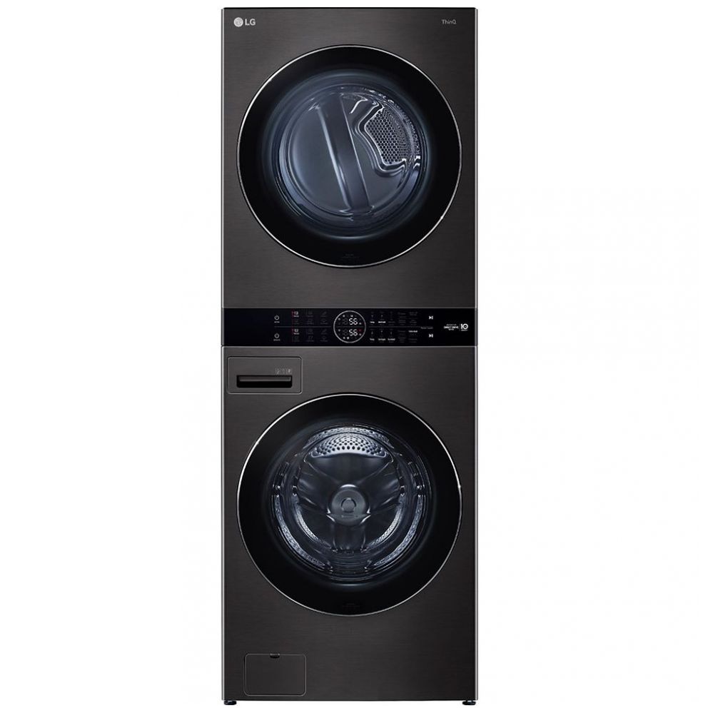 Torre de Lavado LG Washtower Carga Frontal Lavadora y Secadora Inverter Ai Dd con Conectividad LG Thinq 22Kg / 22Kg Wk22Bs6 Negra