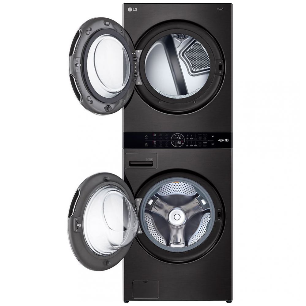 Torre de Lavado LG Washtower Carga Frontal Lavadora y Secadora Inverter Ai Dd con Conectividad LG Thinq 22Kg / 22Kg Wk22Bs6 Negra