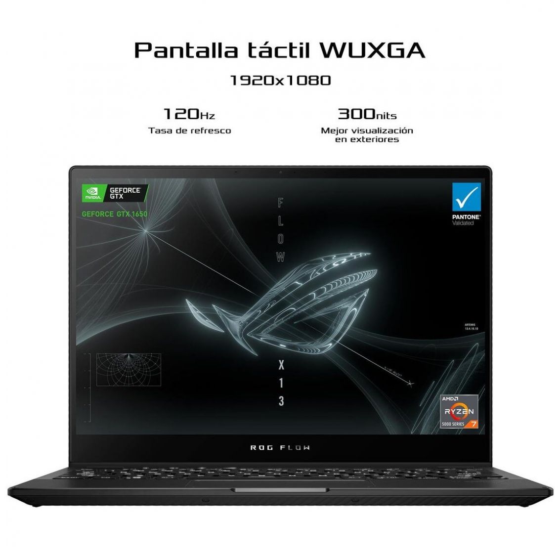 Laptop Gamer Asus Gv301Qh-K6054T R7 5Th 16G 512Ssd Flip Gtx 1650 Negro + Funda y Pluma