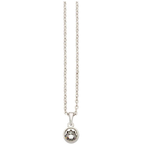 Dije con Cadena en Rodio con Cristal Redondo Color Cristal Adrianne Picard